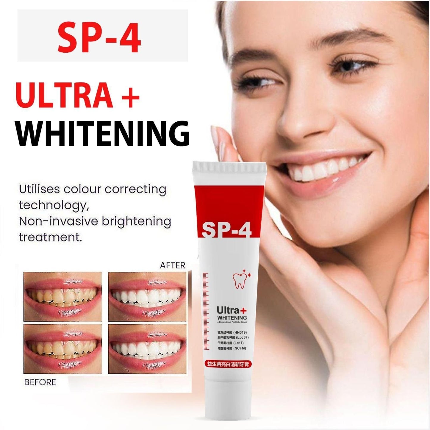 SP-4 Ultra+ Whitening Toothpaste – Colour Correcting Brightening Formula | Buy 1 Get 1 Free