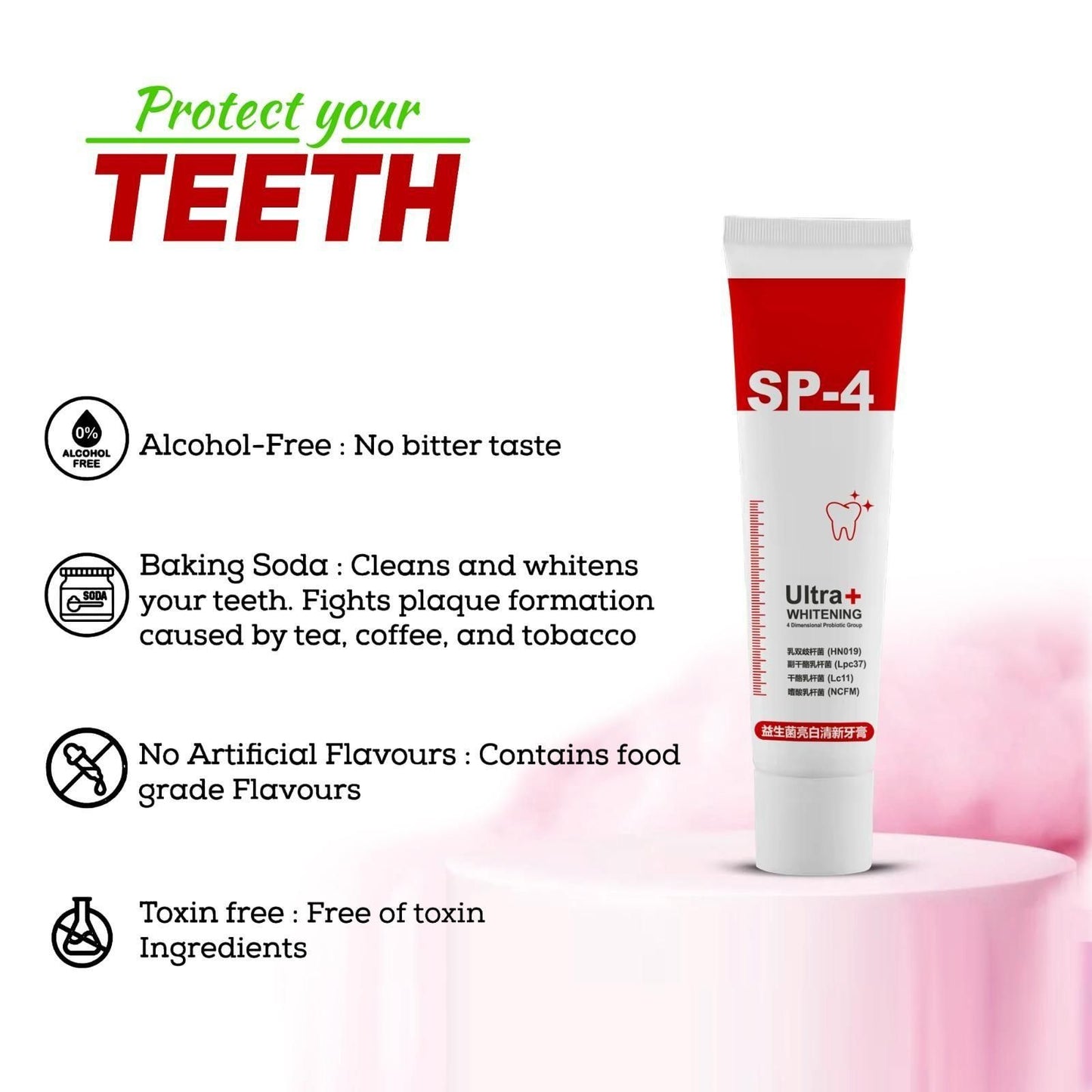SP-4 Ultra+ Whitening Toothpaste – Colour Correcting Brightening Formula | Buy 1 Get 1 Free