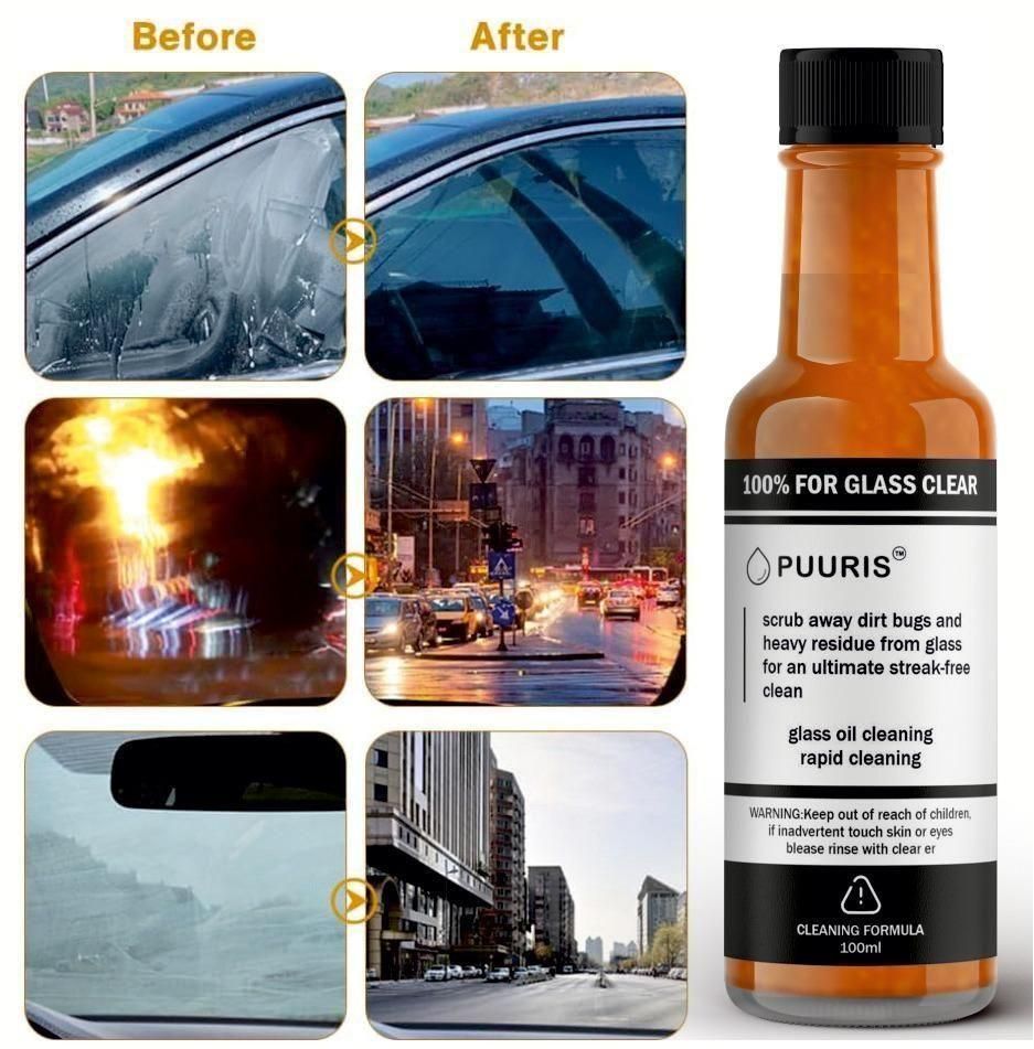 Car Glass Oil Film Remover – Powerful Stain & Fog Cleaner (100ml) | Buy 1 Get 1 Free