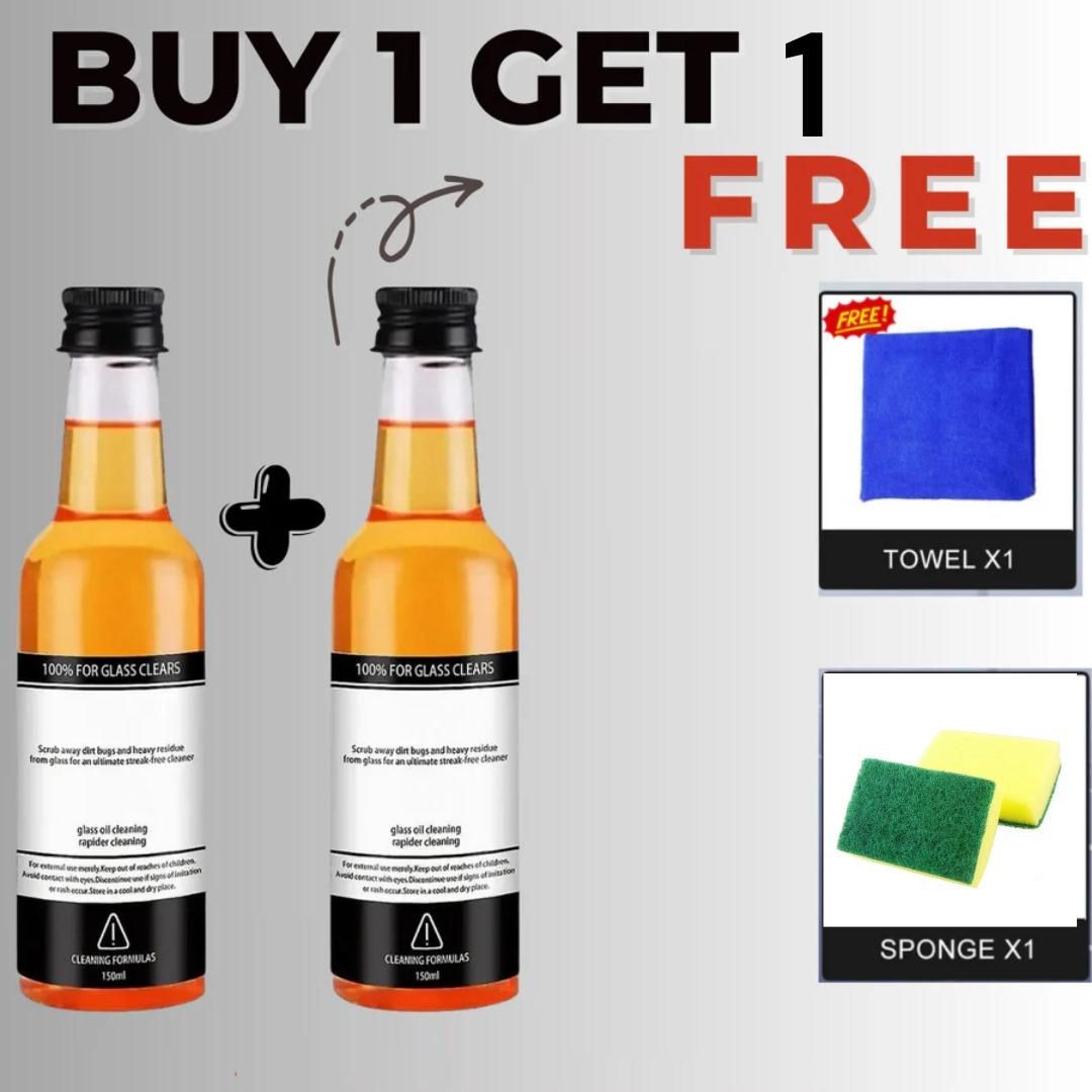 Car Glass Oil Film Remover – Powerful Stain & Fog Cleaner (100ml) | Buy 1 Get 1 Free